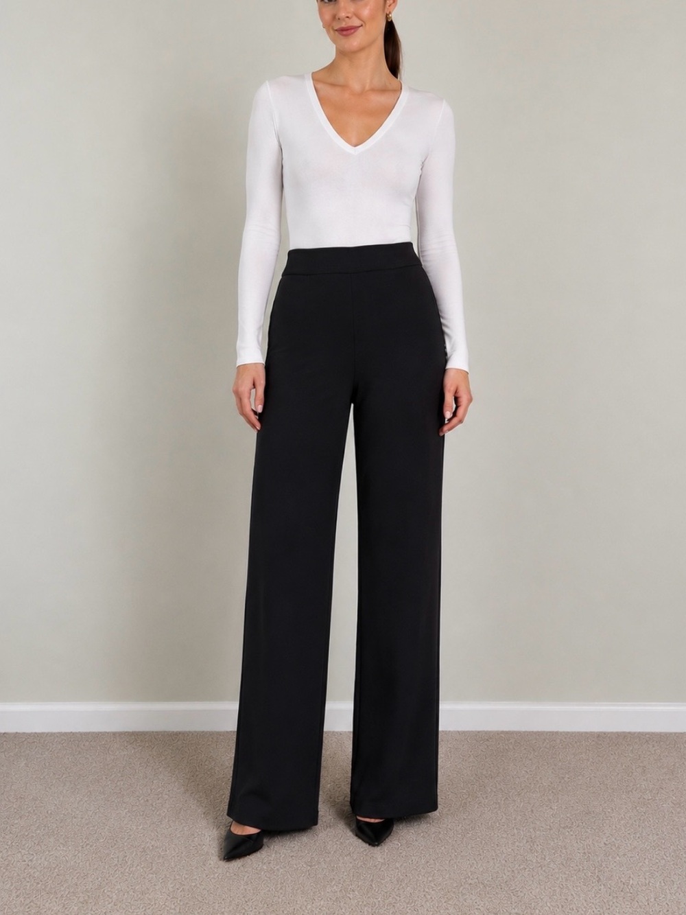 SPANX 20385 The Perfect Pant Wide Leg Black XL Long Pants